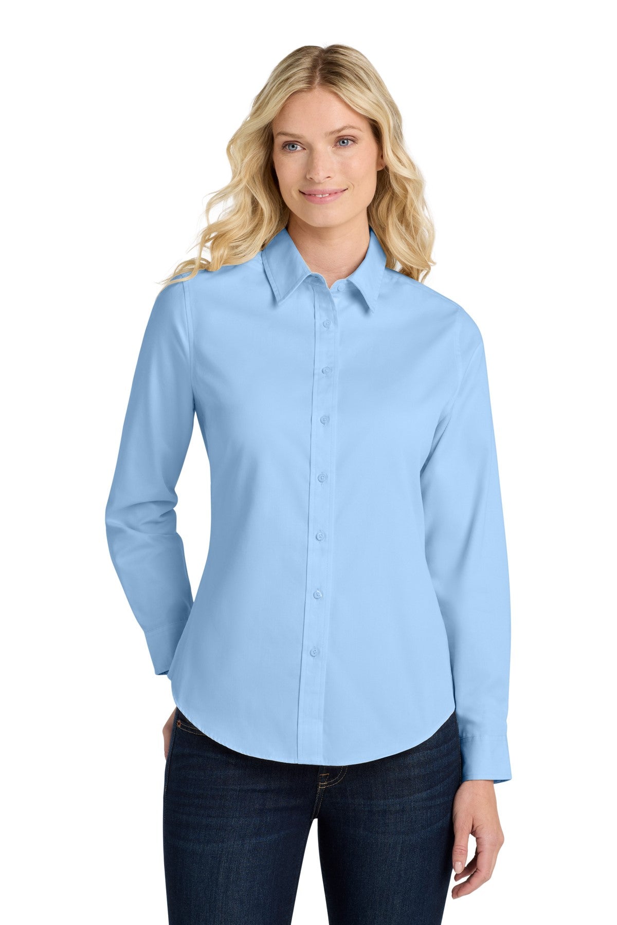 L608 PORT AUTH WOMEN'S LONG SLEEVE EAST CARE SHIRT ONE CREDIT