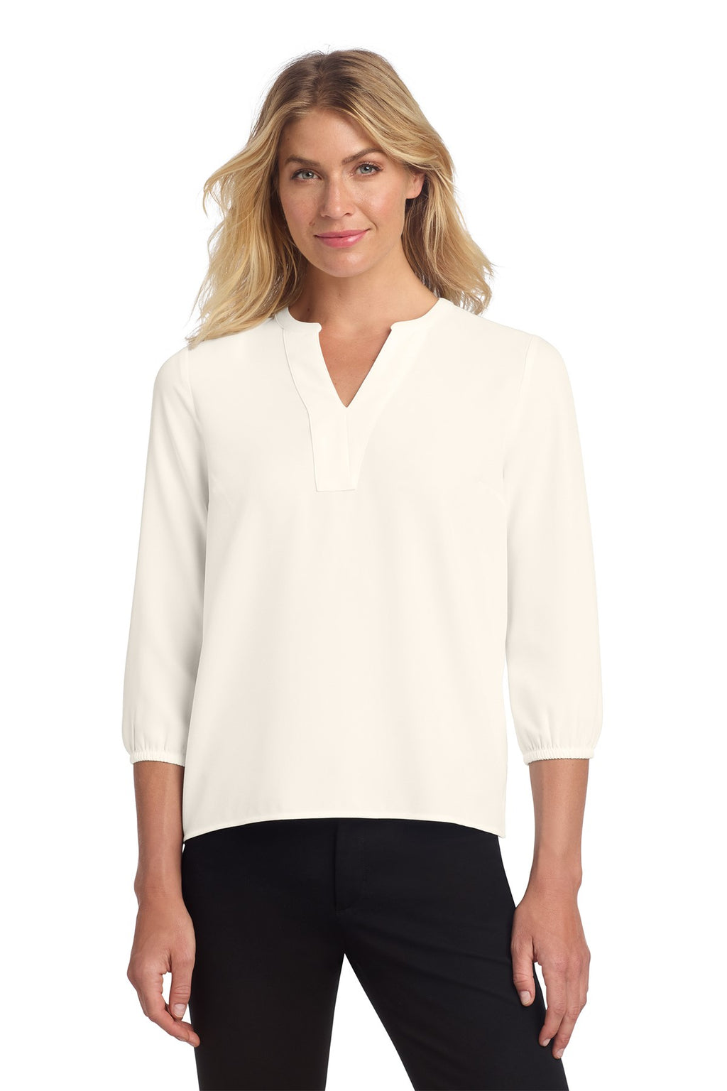 MM2011 MERCER + METTLE WOMEN'S STRETCH CREPE 3/4 SLV BLOUSE TWO CREDITS