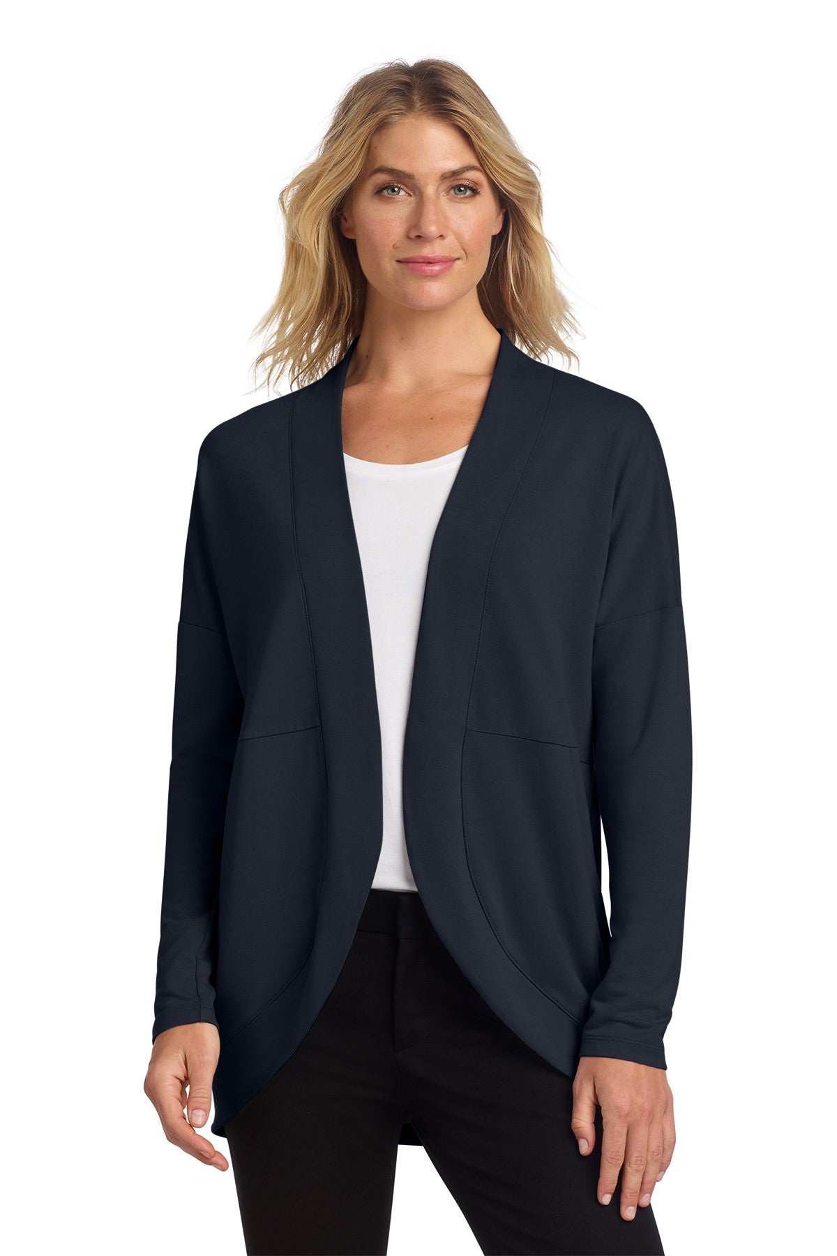 MM3015 MERCER + METTLE WOMEN STRETCH OPEN-FRONT CARDIGAN TWO CREDITS
