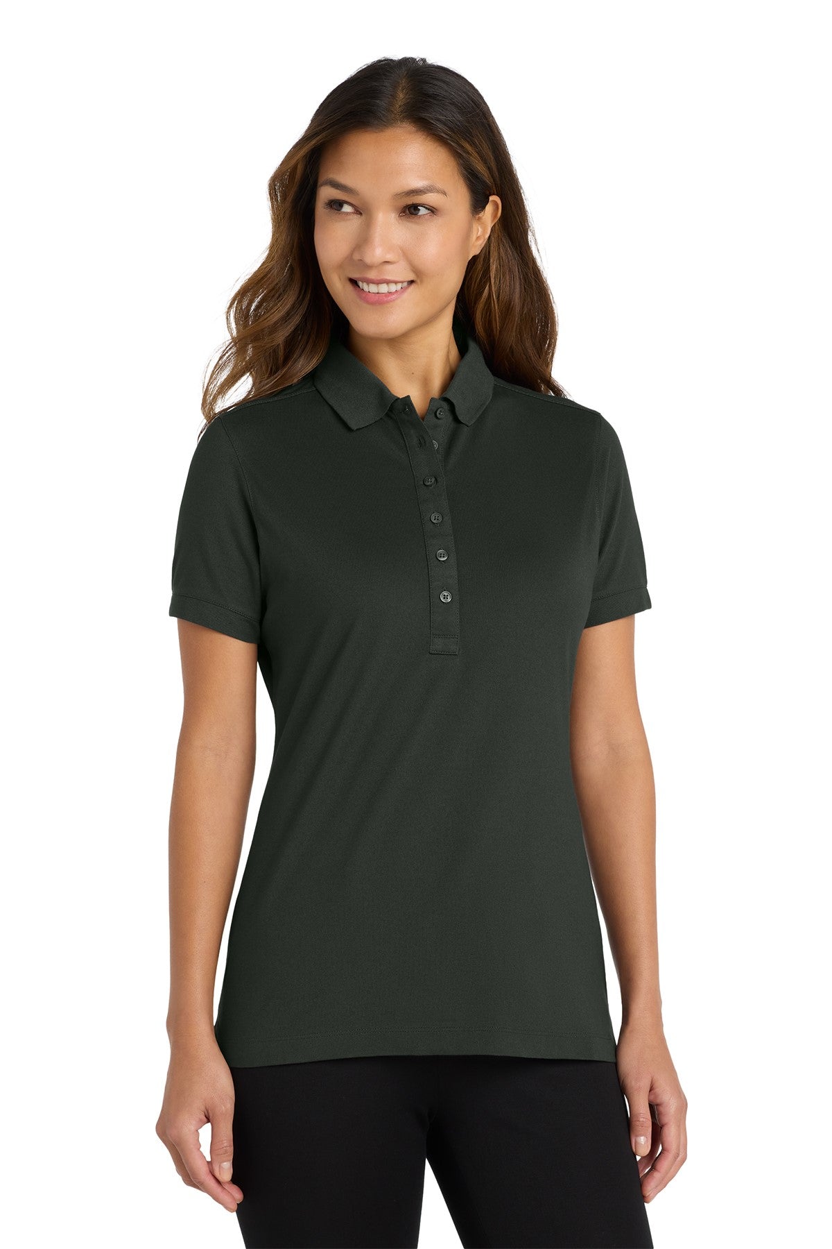 L555 PORT AUTH WOMEN'S STRETCH PIQUE POLO ONE CREDIT