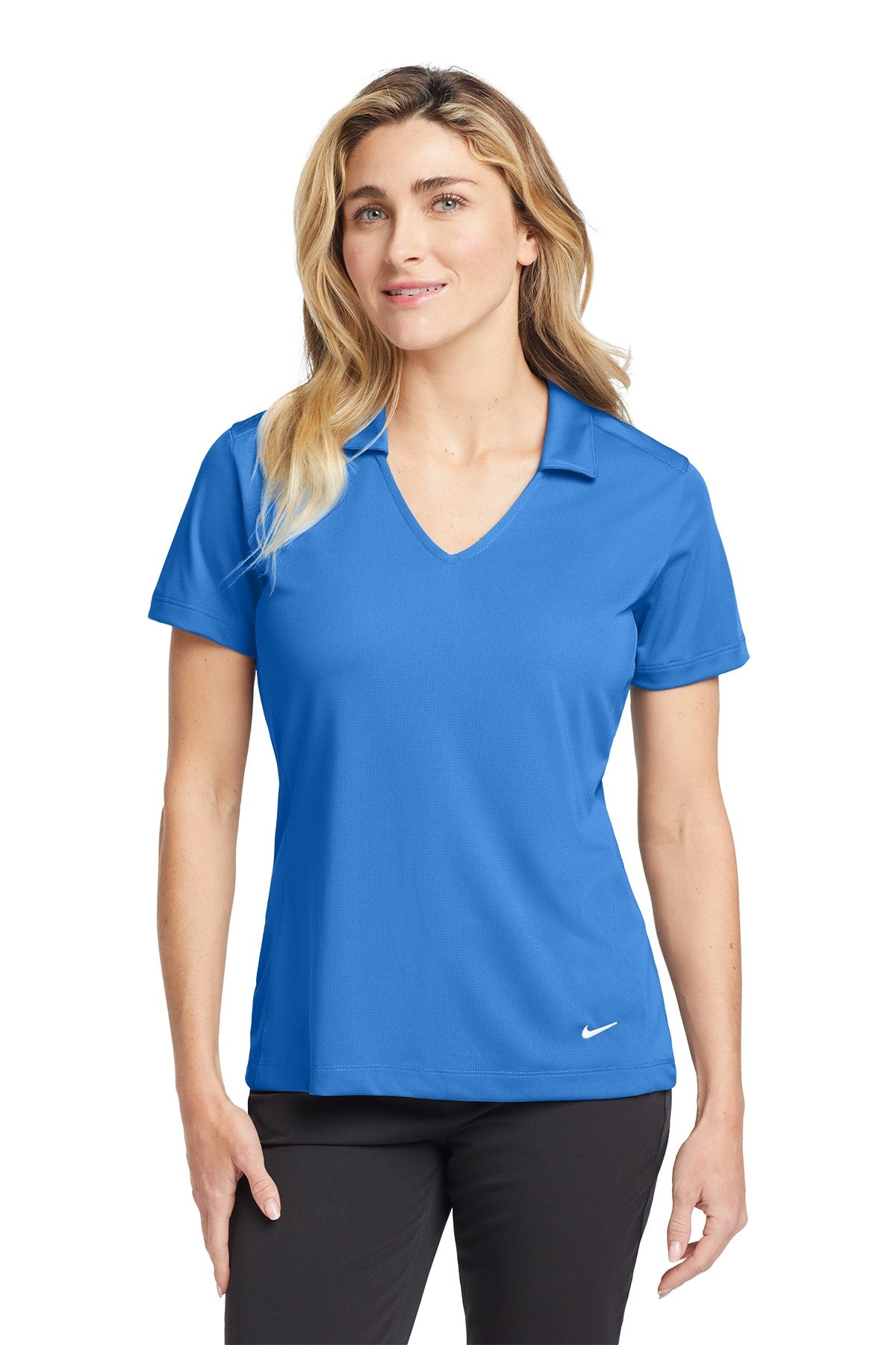 637165 NIKE WOMENS DRI FIT VERTICAL MESH POLO TWO CREDITS