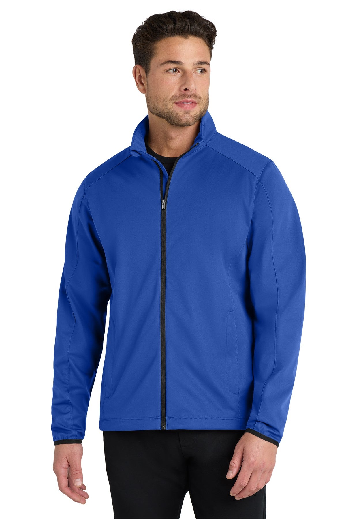 J717 PORT AUTH MENS ACTIVE SOFT-SHELL JACKET TWO CREDITS